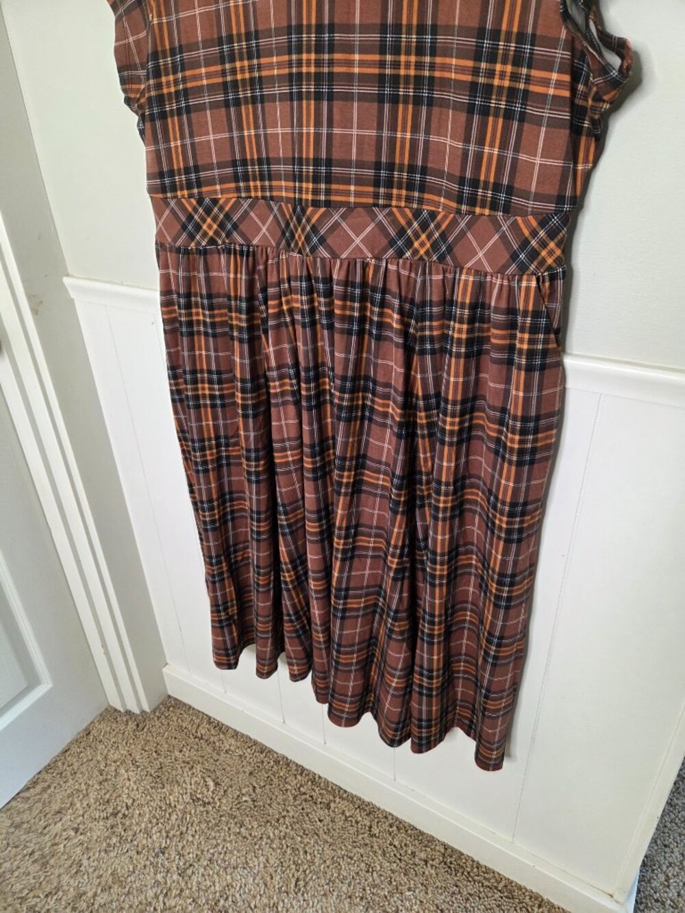 TORRID Brown Tartan Plaid Ponte Dress NWT - Picture 3 of 6